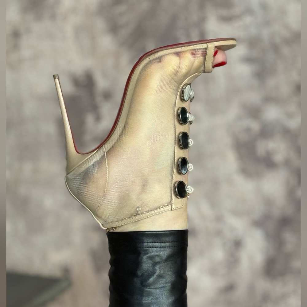 SOLD Christian Louboutin mesh booties stunning heels - Picture 3 of 13